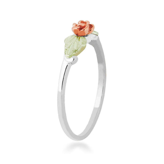 Sterling silver rose and leaf ring by Mt. Rushmore Black Hills Gold
