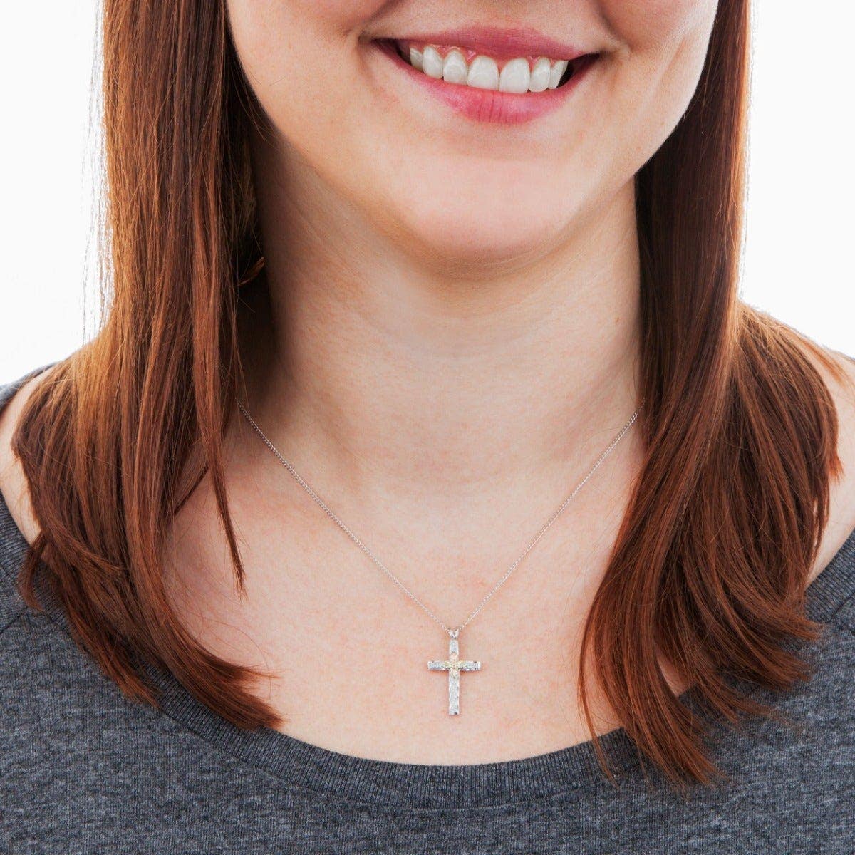 Sterling silver stamped cross pendant by Mt. Rushmore Black Hills Gold