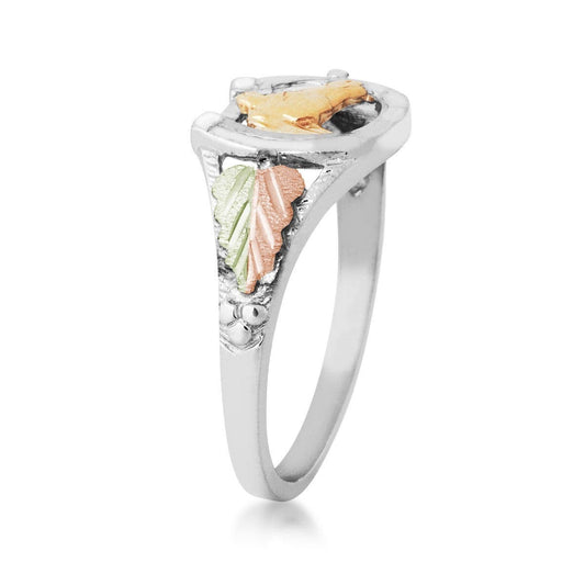 Sterling silver and 10K yellow gold horse and horseshoe ring by Mt. Rushmore Black Hills Gold