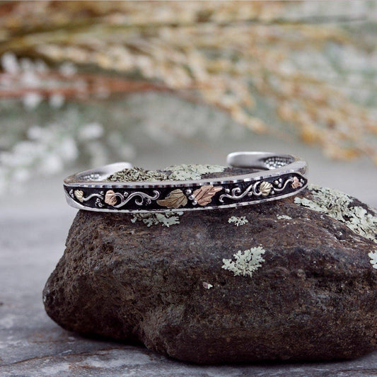 Sterling silver antiqued cuff bracelet by Mt. Rushmore Black Hills Gold