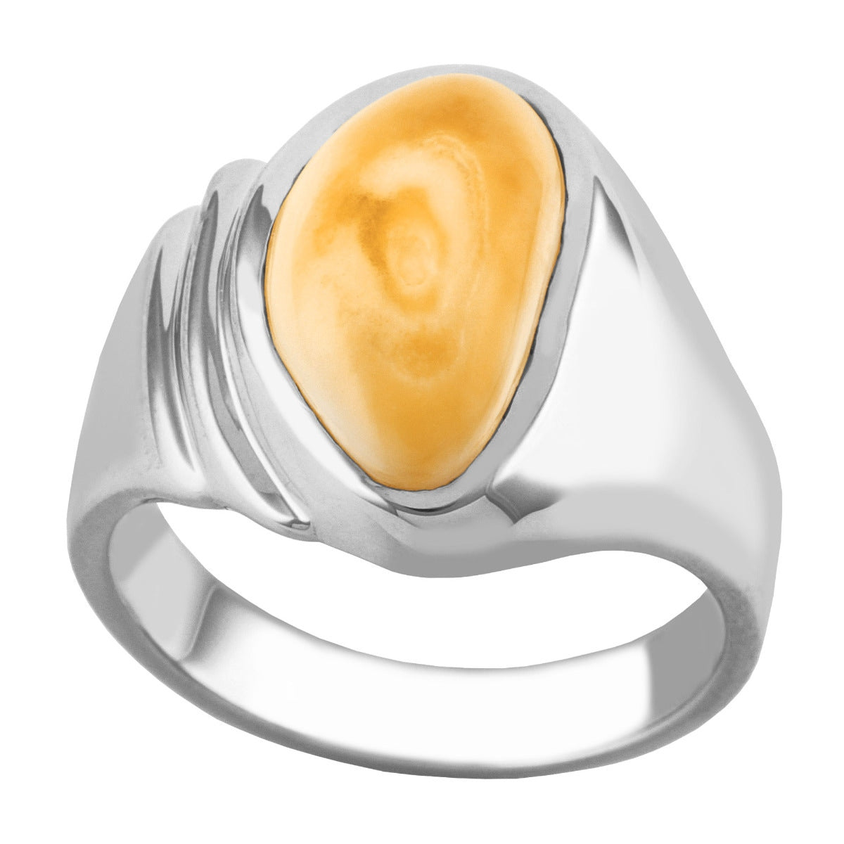 Sterling silver women's elk ivory ring, Yellowstone design