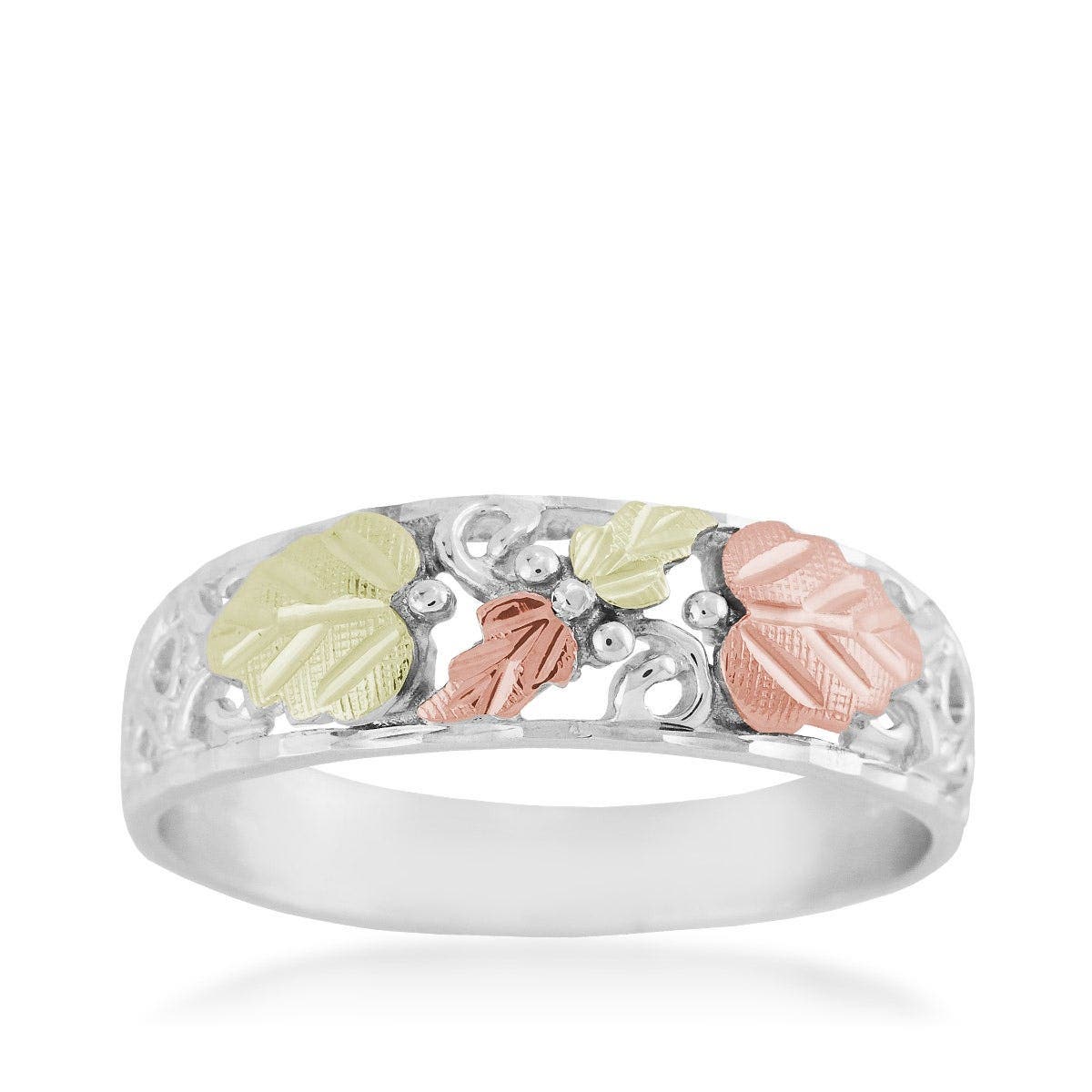 Sterling silver men's open grapevine wedding ring by Mt. Rushmore Black Hills Gold
