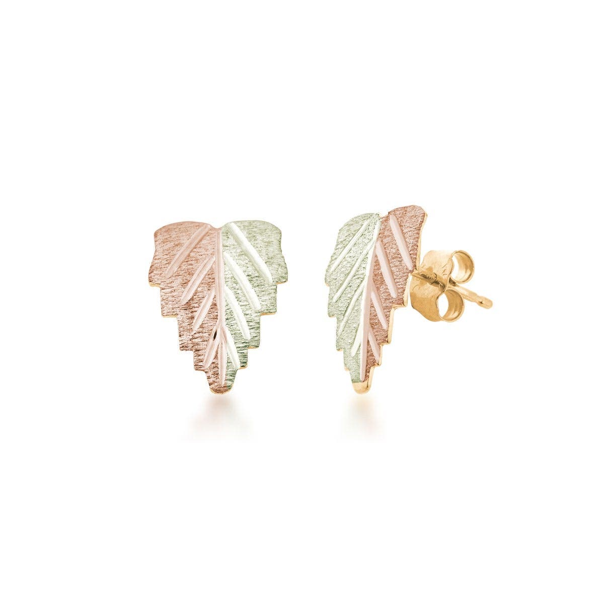 10K yellow gold two-tone leaf earrings by Mt. Rushmore Black Hills Gold