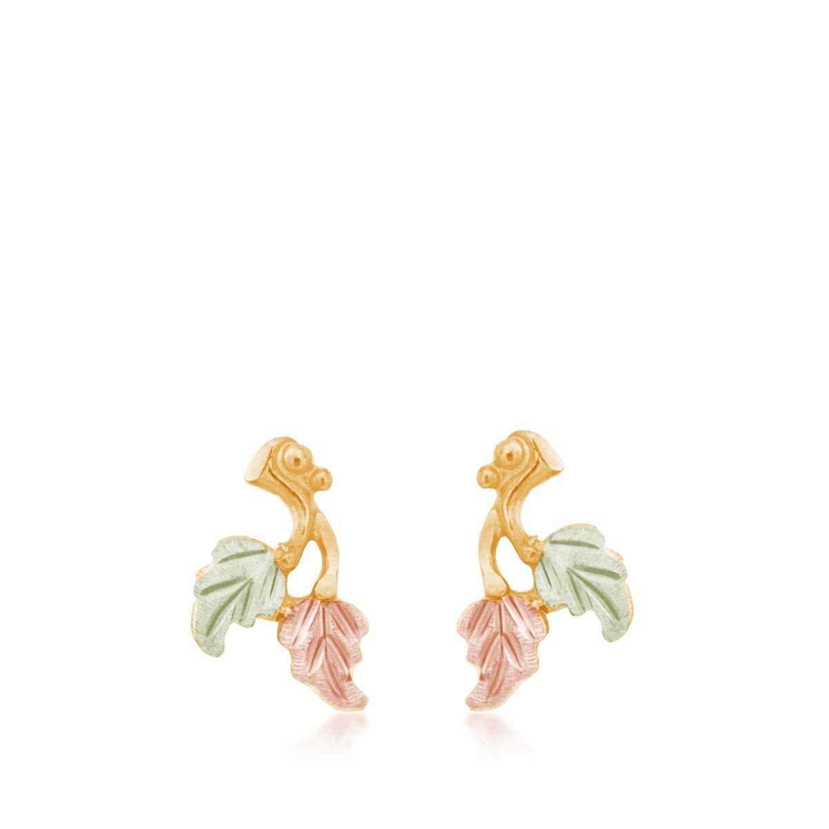 10K yellow gold double hanging leaf earrings by Mt. Rushmore Black Hills Gold