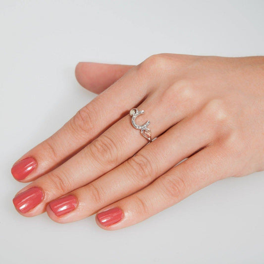 Sterling silver horseshoe and leaf ring by Mt. Rushmore Black Hills Gold