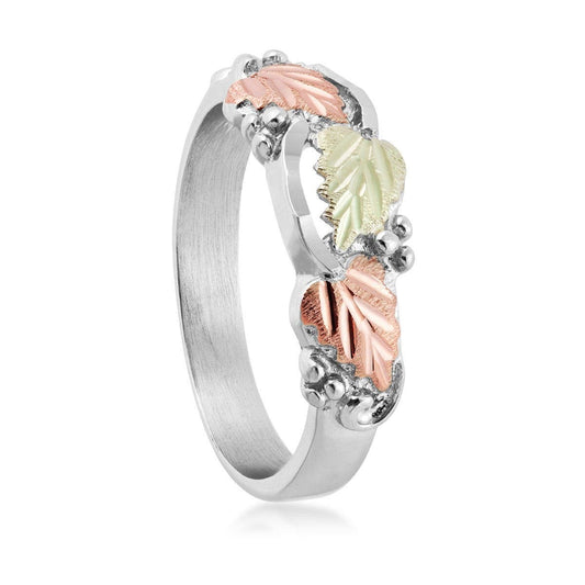 Sterling silver diamond cut grape and leaf ring by Mt. Rushmore Black Hills Gold