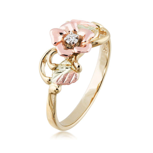 10K yellow gold diamond accent rose promise ring by Mt. Rushmore Black Hills Gold