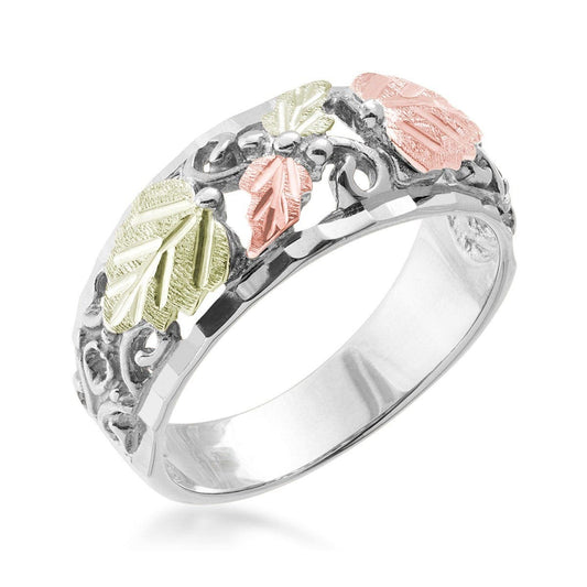 Sterling silver open grapevine and leaf wedding ring by Mt. Rushmore Black Hills Gold