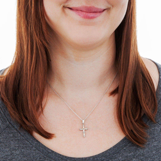 Sterling silver small cross pendant featuring grape accented ends by Mt. Rushmore Black Hills Gold