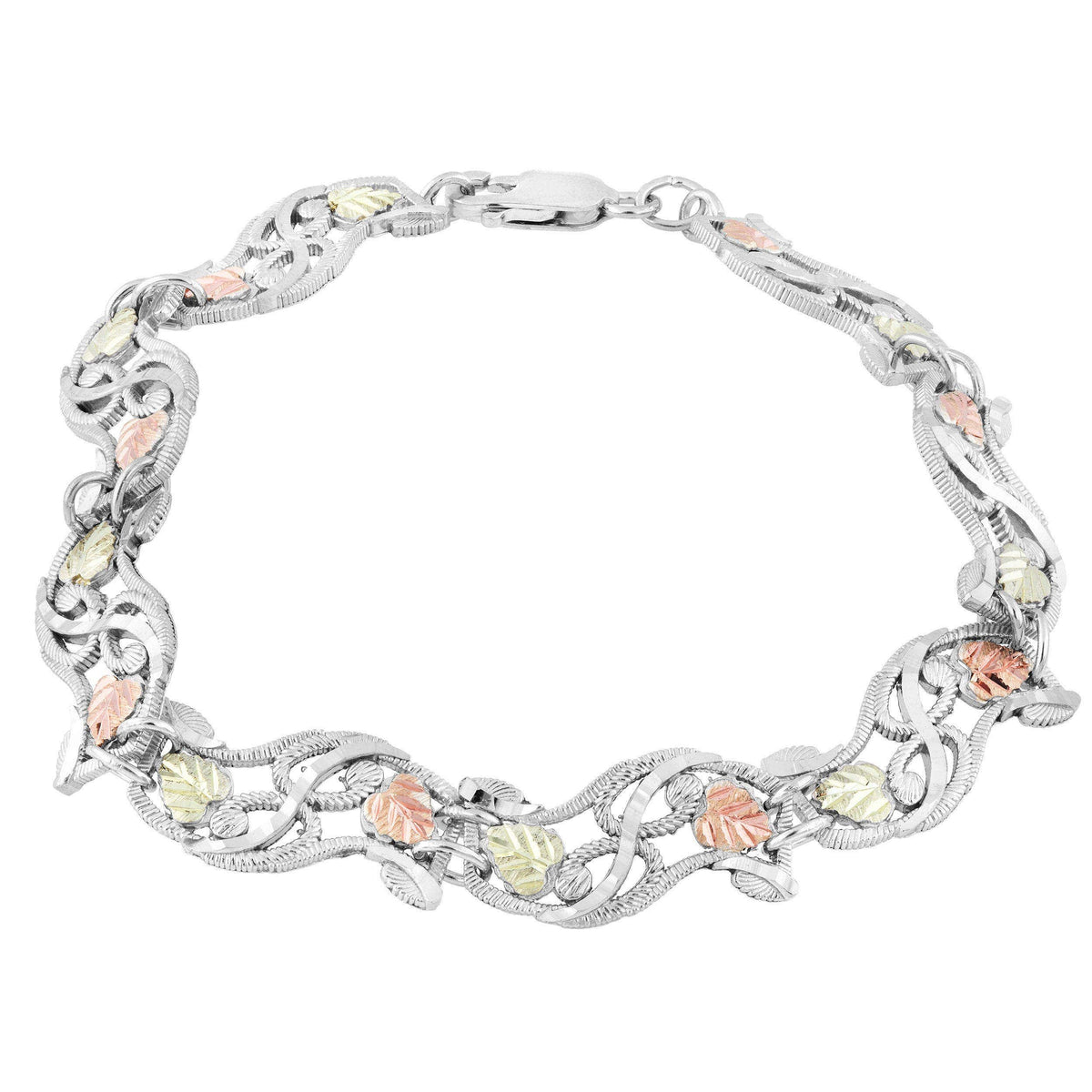 Sterling silver 7.25" twisted link bracelet by Mt. Rushmore Black Hills Gold