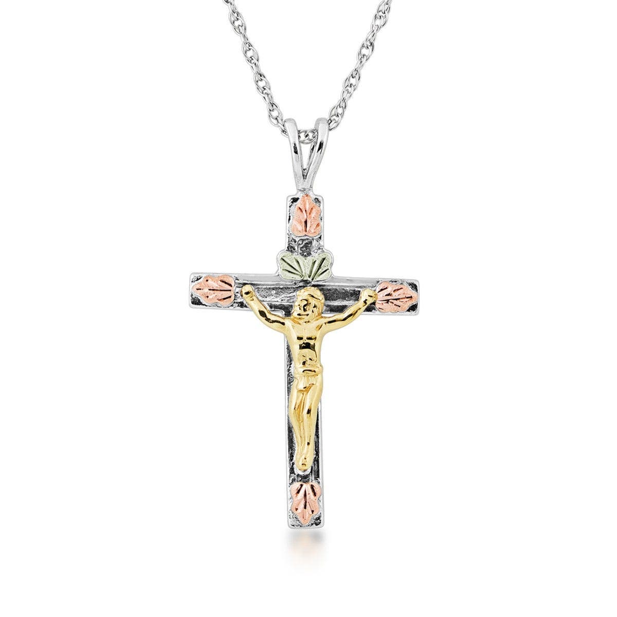 Sterling silver and 10K yellow gold crucifix pendant by Mt. Rushmore Black Hills Gold