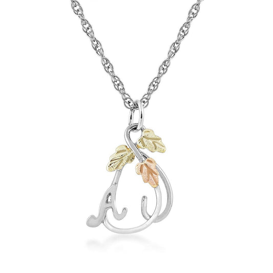 Sterling silver initial letter a and vine pendant by Mt. Rushmore Black Hills Gold