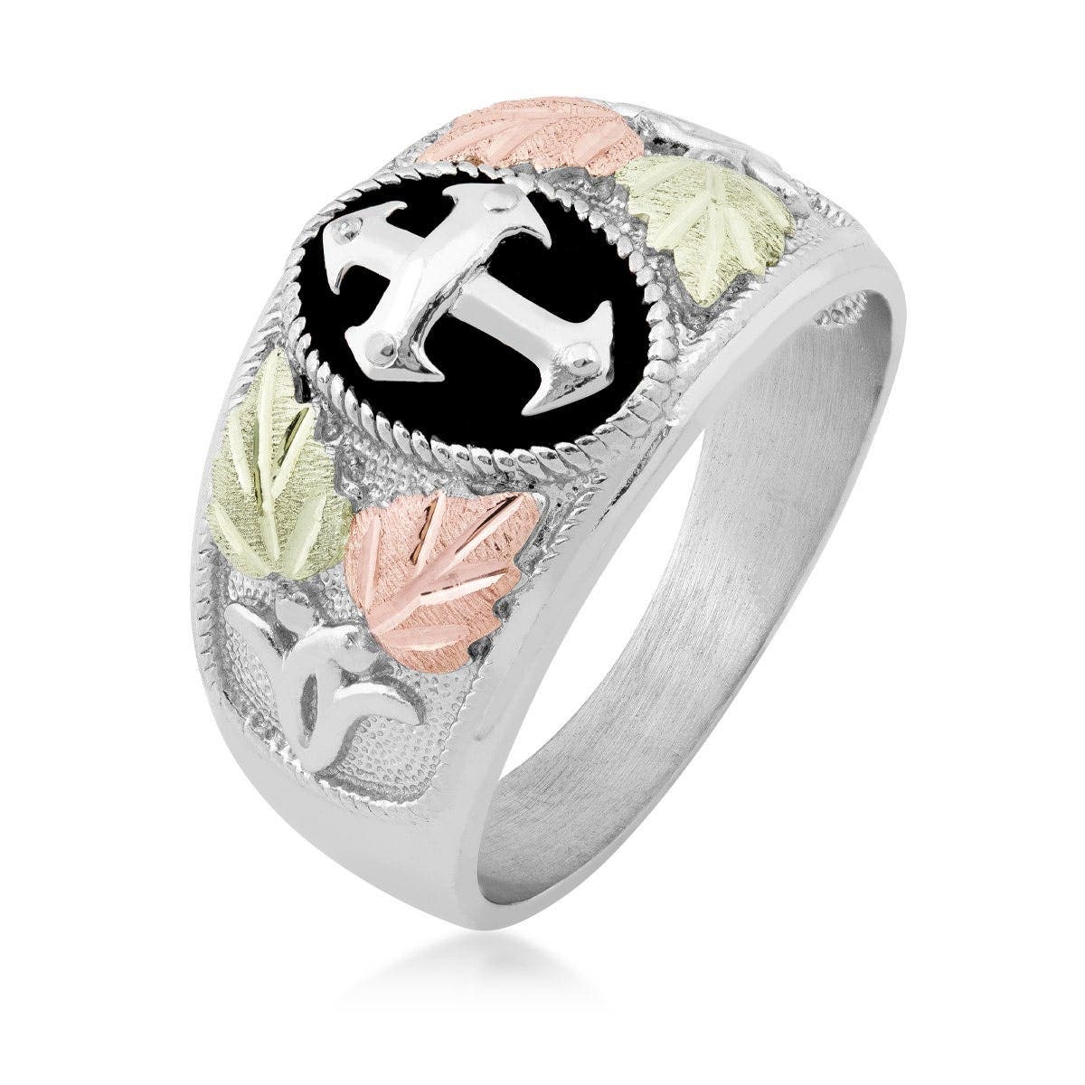 Sterling silver men's antiqued cross ring by Mt. Rushmore Black Hills Gold