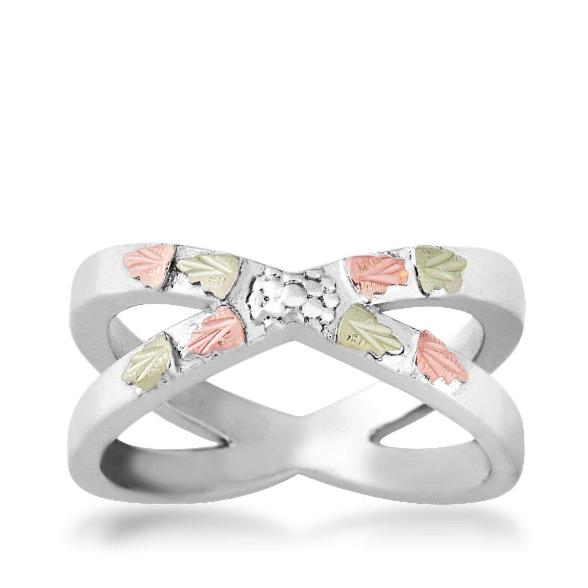 Sterling silver x leaf ring by Mt. Rushmore Black Hills Gold