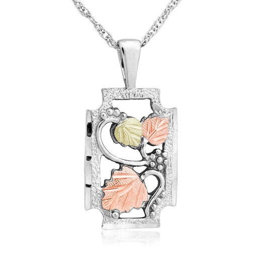 Sterling silver diamond cut grapevine and leaf pendant by Mt. Rushmore Black Hills Gold