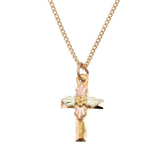 10K yellow gold children's cross pendant featuring grape cluster center by Mt. Rushmore Black Hills Gold