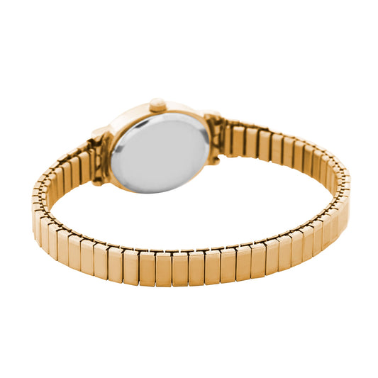 Women's quartz gold-tone stainless steel watch featuring black oval dial by Mt. Rushmore Black Hills Gold