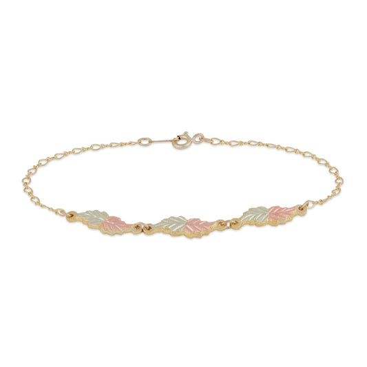 10K yellow gold 7" leaf link bracelet by Mt. Rushmore Black Hills Gold