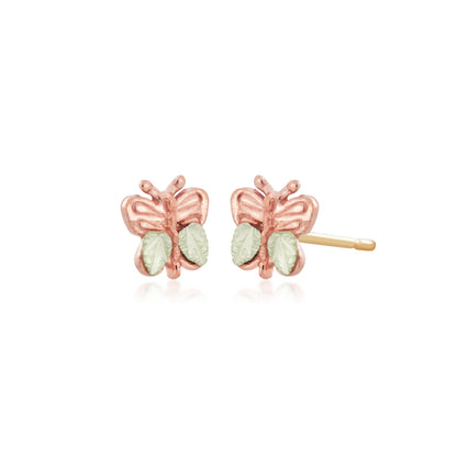 10K pink gold butterfly earrings by Landstrom's Black Hills Gold