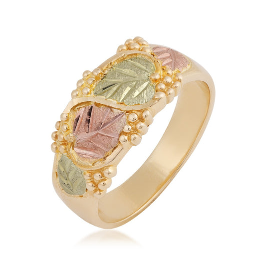 10K yellow gold double heart leaf and grape wedding ring by Landstrom's Black Hills Gold