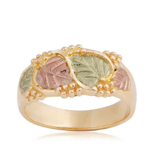 10K yellow gold double heart leaf and grape wedding ring by Landstrom's Black Hills Gold
