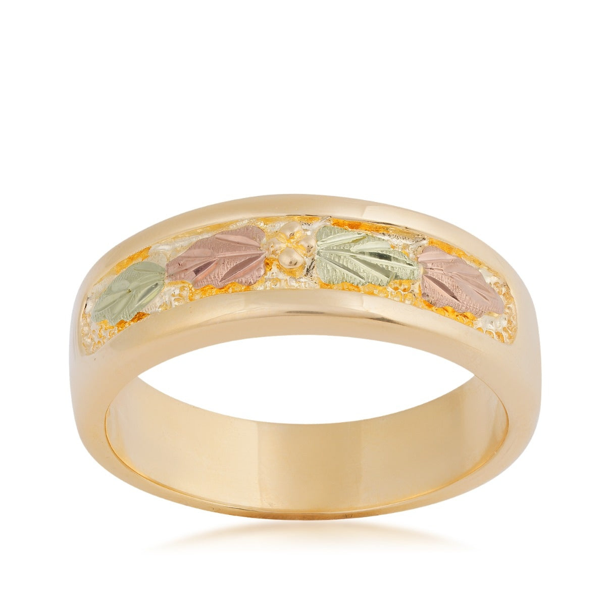 10K yellow gold textured four leaf wedding ring by Landstrom's Black Hills Gold