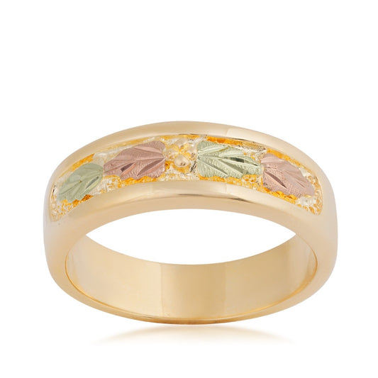10K yellow gold textured four leaf wedding ring by Landstrom's Black Hills Gold