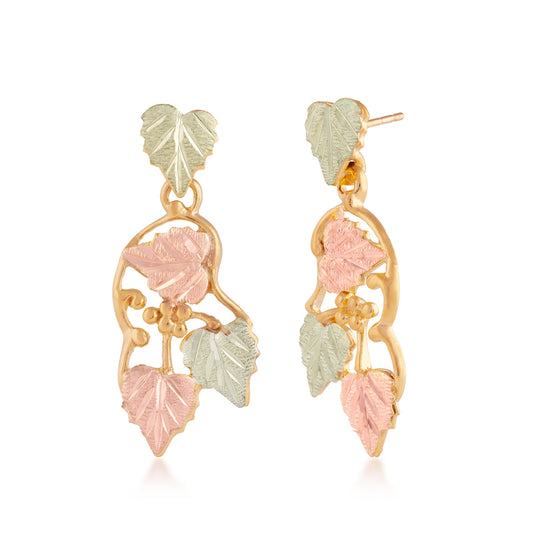 10K yellow gold leaf dangle earrings by Landstrom's Black Hills Gold