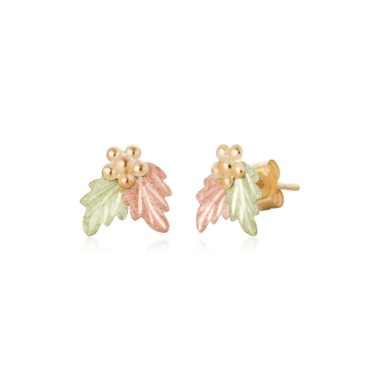 10K yellow gold grape cluster and leaf earrings by Landstrom's Black Hills Gold