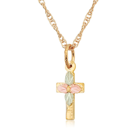 10K yellow gold small four leaf cross pendant by Landstrom's Black Hills Gold