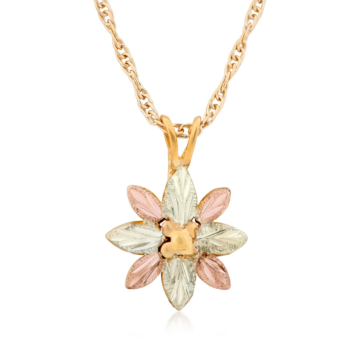 10K yellow gold leaf and grape flower pendant by Landstrom's Black Hills Gold