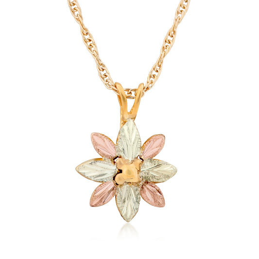 10K yellow gold leaf and grape flower pendant by Landstrom's Black Hills Gold