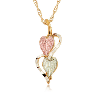 10K yellow gold double leaf half heart pendant by Landstrom's Black Hills Gold