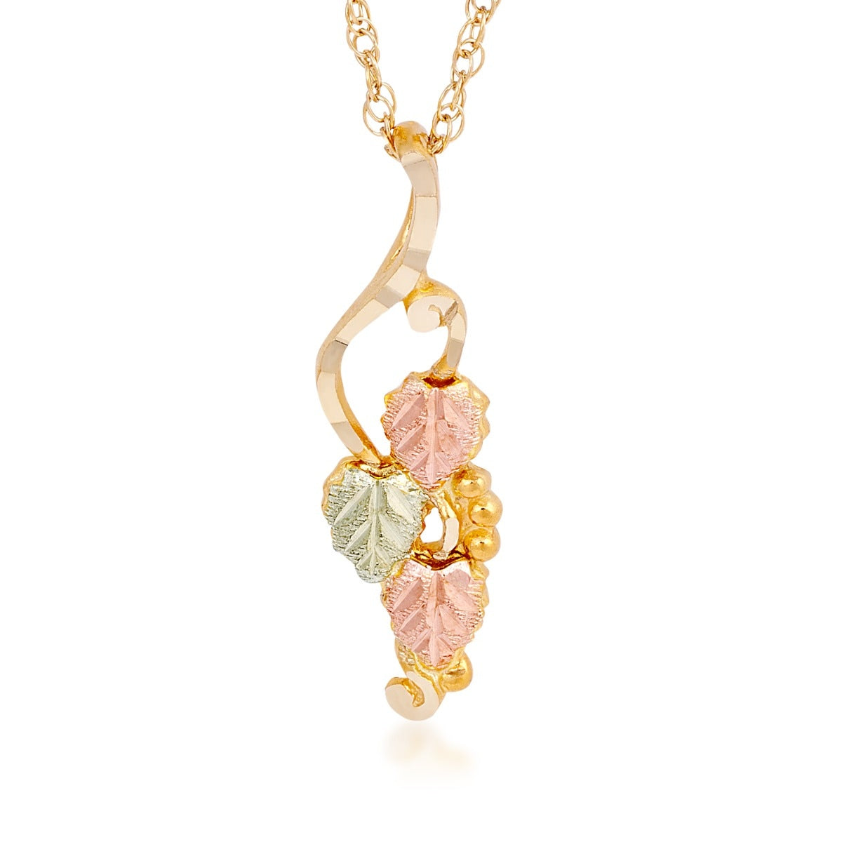 10K yellow gold leaf hanging grapevine pendant by Landstrom's Black Hills Gold