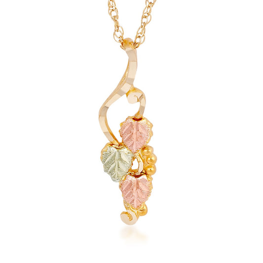10K yellow gold leaf hanging grapevine pendant by Landstrom's Black Hills Gold