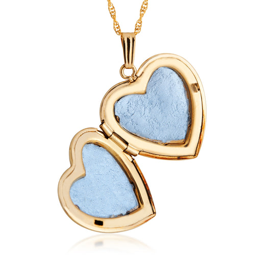 Hummingbird and rose 10K yellow gold filled heart locket by Landstrom's Black Hills Gold