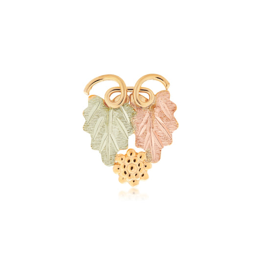 10K yellow gold men's double leaf and curled vine tie tack by Landstrom's Black Hills Gold