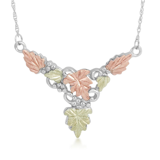 Sterling silver leaf chevron necklace by Landstrom's Black Hills Gold