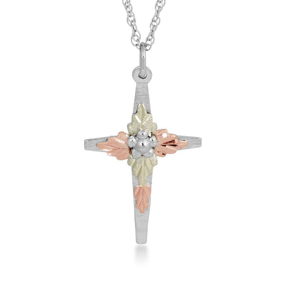 Sterling silver grape cluster center cross pendant by Landstrom's Black Hills Gold