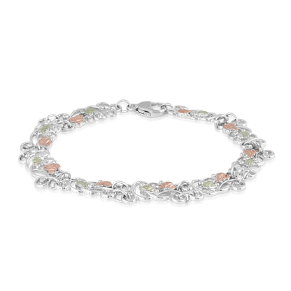 Sterling silver filigree leaf link bracelet by Landstrom's Black Hills Gold
