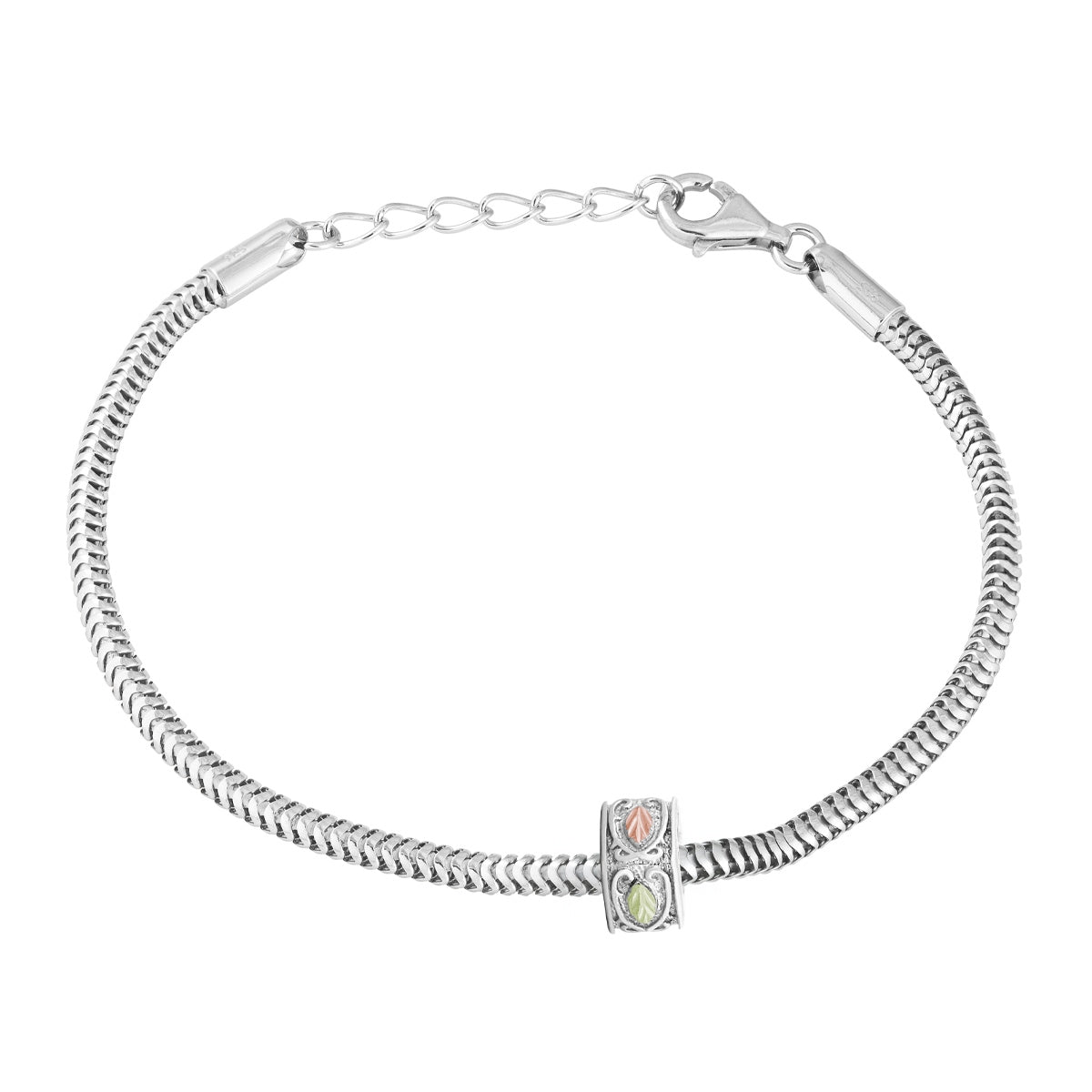 Sterling silver square bead on bracelet by Landstrom's Black Hills Gold