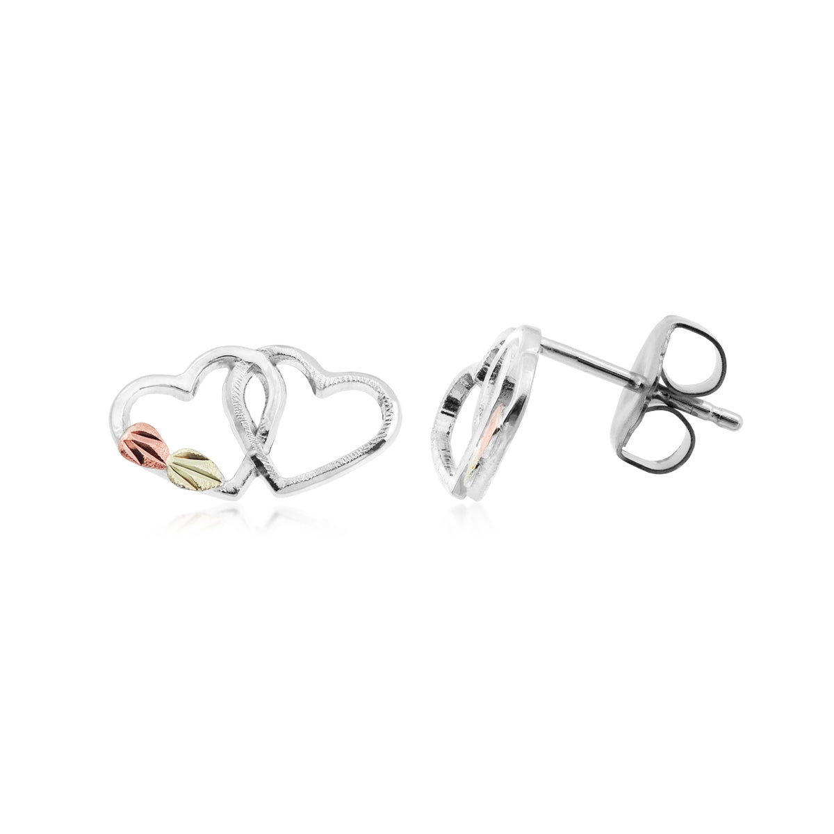 Sterling silver double linked heart earrings by Landstrom's Black Hills Gold