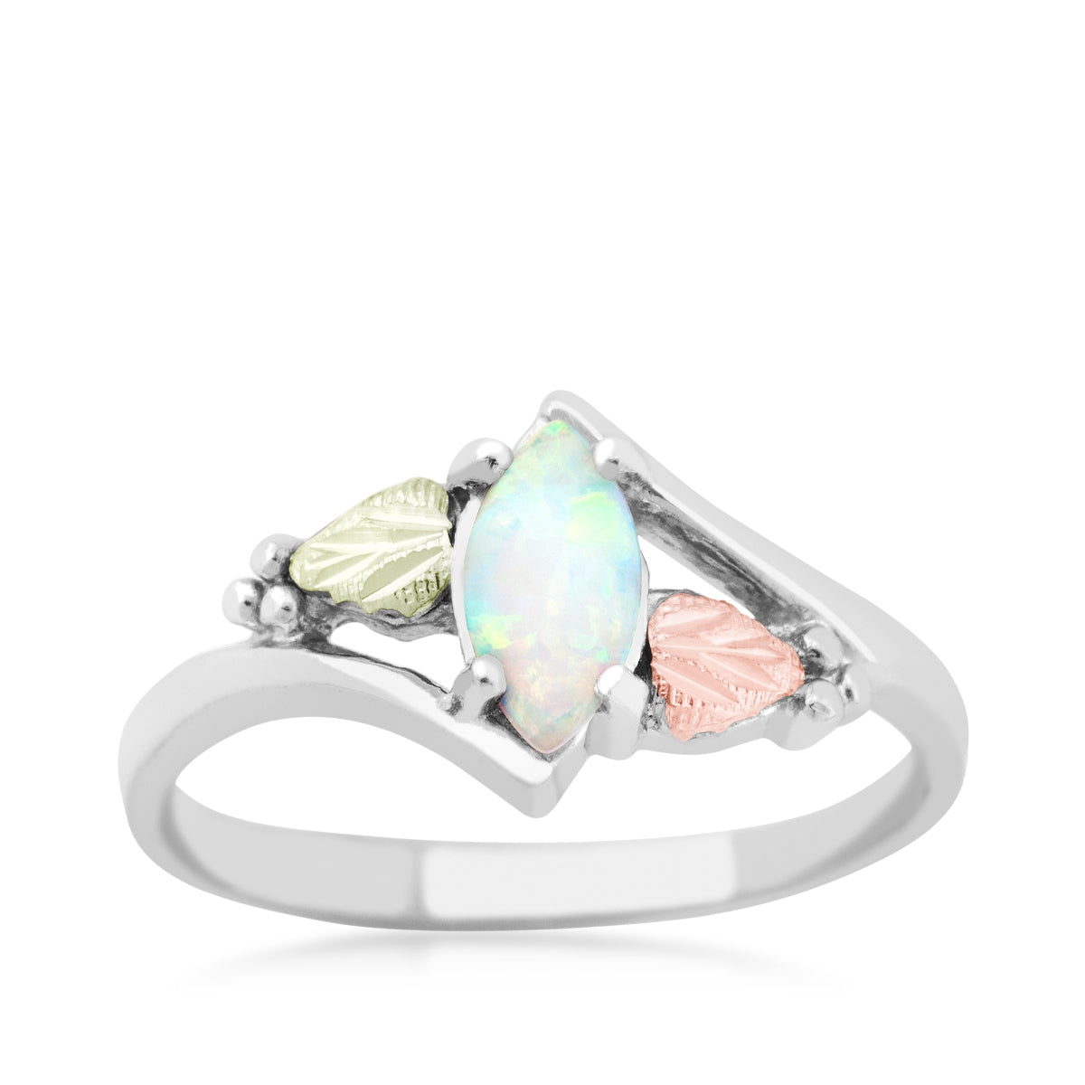 Sterling silver created marquise white opal ring by Landstrom's Black Hills Gold