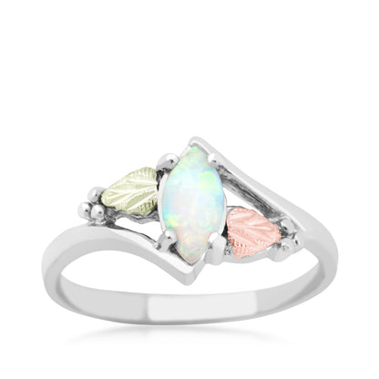 Sterling silver created marquise white opal ring by Landstrom's Black Hills Gold