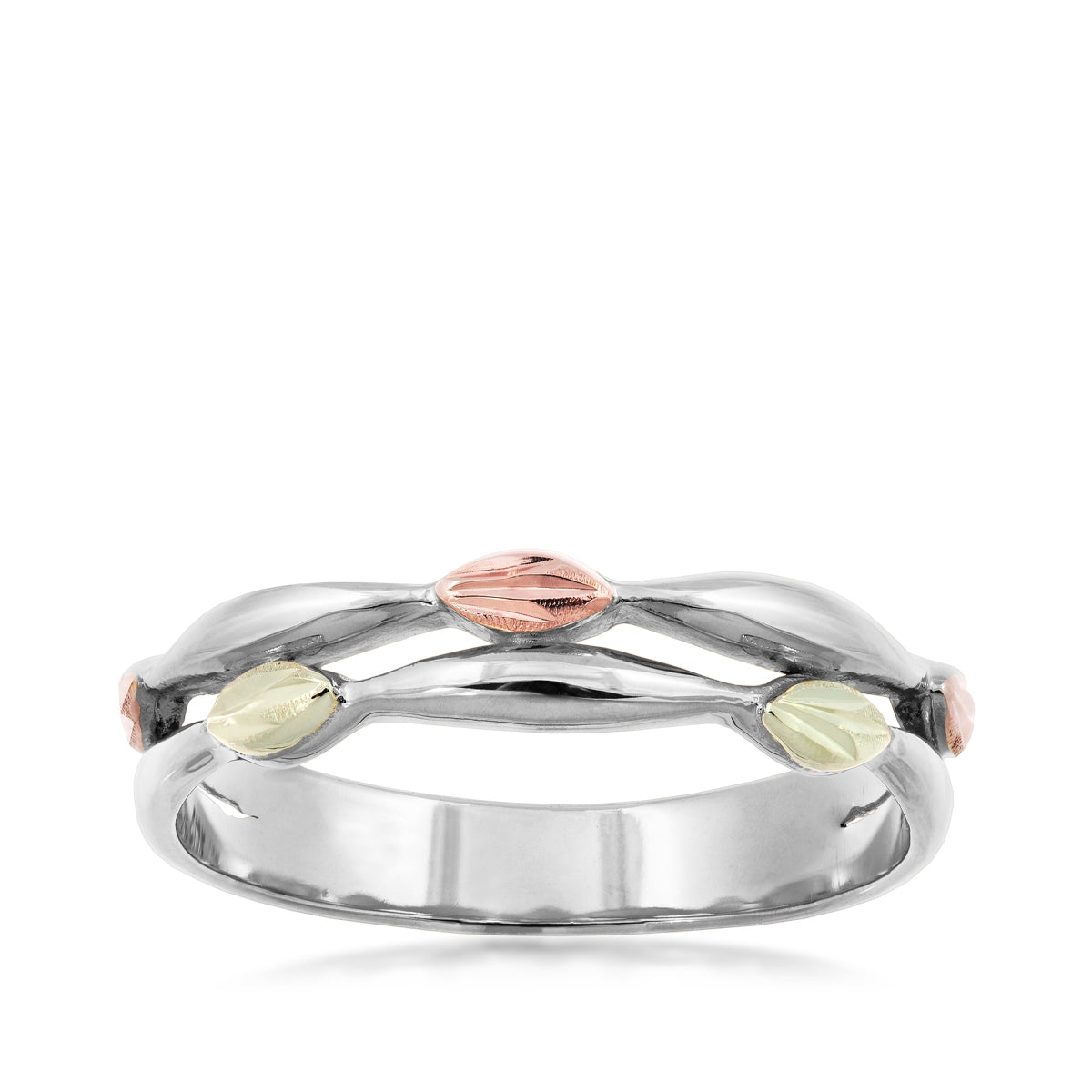Sterling silver double vine and leaf ring by Landstrom's Black Hills Gold