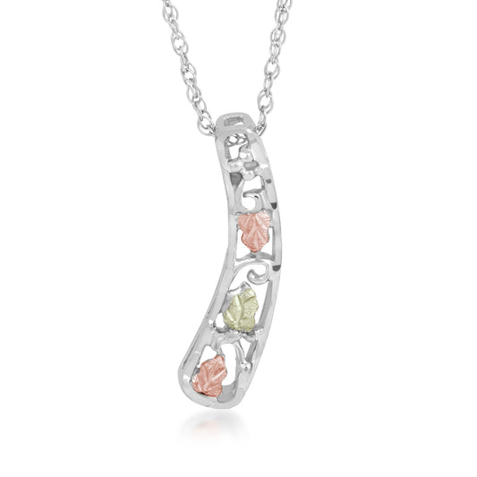 Sterling silver curved vertical bar pendant by Landstrom's Black Hills Gold