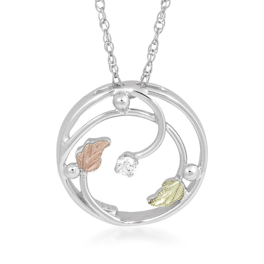 Sterling silver cubic zirconia open circle pendant by Landstrom's Black Hills Gold
