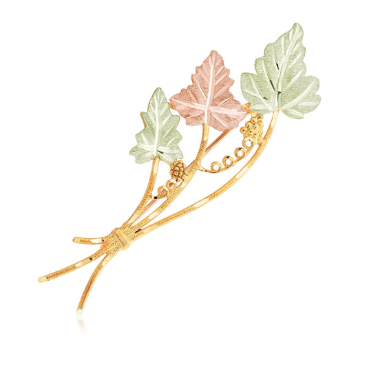 10K yellow gold triple leaf brooch by Landstrom's Black Hills Gold