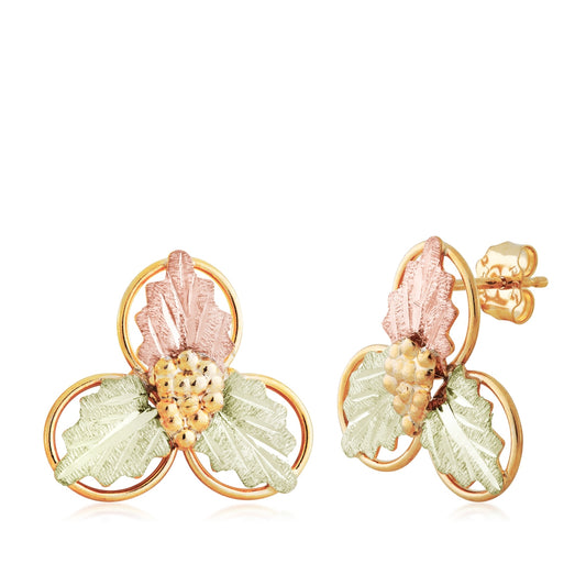 10K yellow gold triple loop drop earrings by Landstrom's Black Hills Gold
