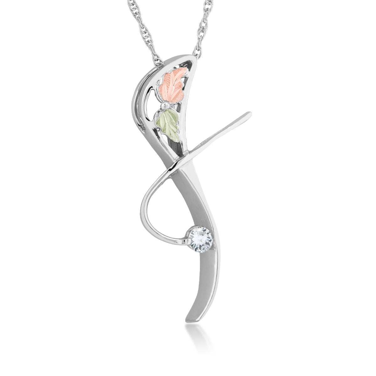 Sterling silver cubic zirconia abstract pendant by Landstrom's Black Hills Gold